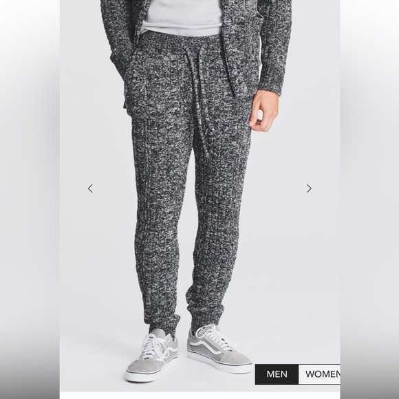 SER.O.YA lynx joggers Black Gray soft knit Sweatpants pants NWT men’s L